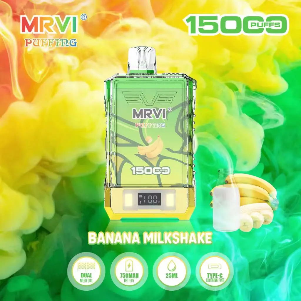 Power Screen Display MRVI PUFFING 15000 Puffs Disposable Vape With Lanyard  (4)xct