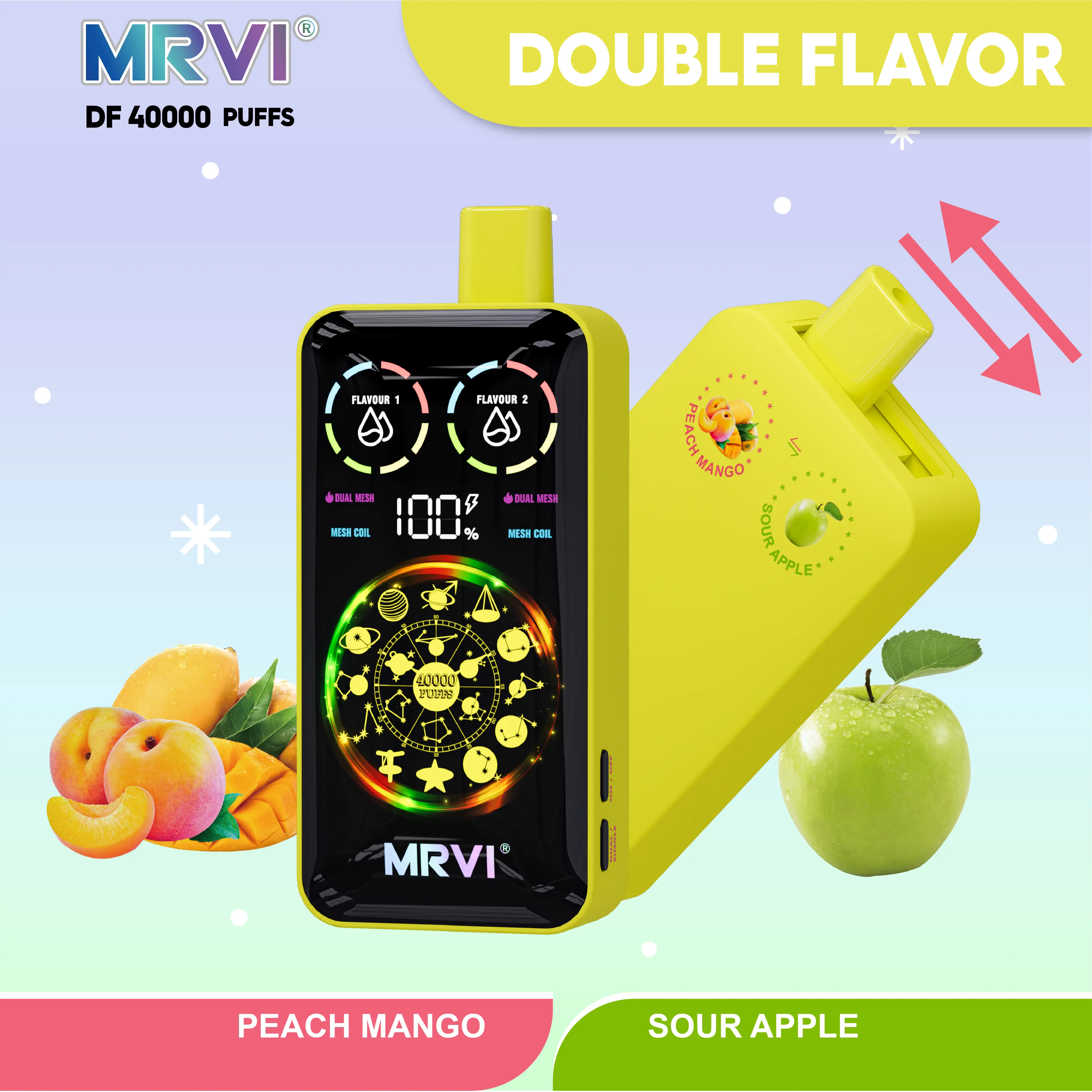 New Style Mrvi DF 40000 Puffs with Double Flavors & full screen Wholesale Vape-product
