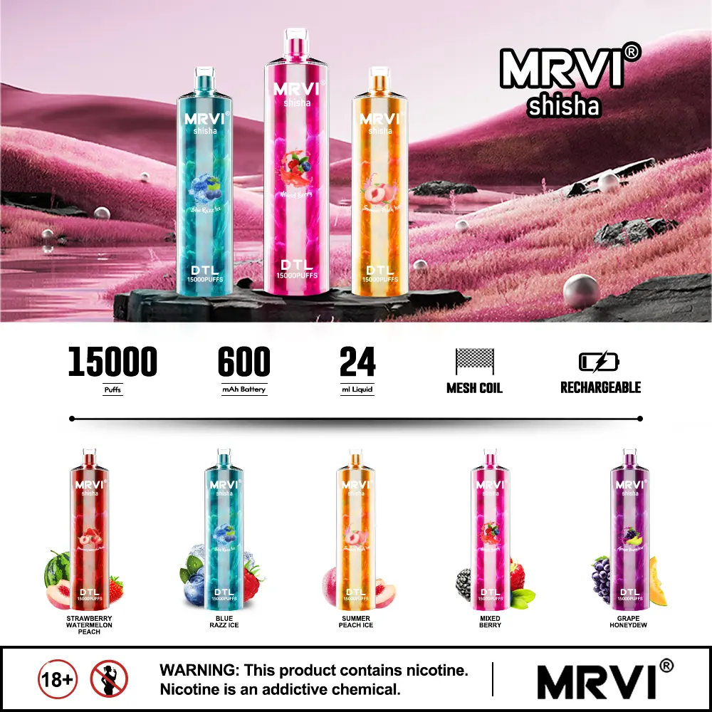 Disposable Vape Pen MRVI Shisha 15000 Puffs with DTL Vaping Style